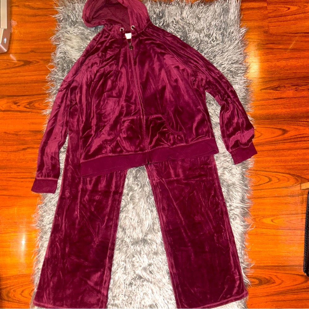 OLD NAVY Intimates 2-Piece Velour Tracksuit Jacket & Pants Sz XXL Loungewear